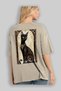 For the Love of Cats 86 Cat Printed Beige Oversize T-Shirt 100% Cotton Unisex Cat Lover Premium Design - 3