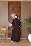 Laser Cut Stone Detailed İkbal Ferace (Bitter Brown) - 6