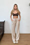 Women's Adjustable Waist Double Pocket Sweatpants Stone - Ms0001418 - 4