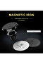 Leather and Metal Magnetic Plates - Pack of 2, Self-Adhesive Replacement for Car Phone Holder - Black/Silver - 2
