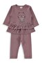 Cat Printed 6-18 Month Set - Brown