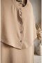 Button Detailed Vest Dress Double Set 2275-03 Mink - 4