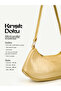 Wrinkled Textured Yellow Shk280 Faux Leather, Single Compartment with Zipper, Hand, Arm and Shoulder Bag - 4