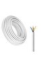 3-Core Electrical Cable, White PVC Insulated Power Wire, Flexible Copper Conductor (3 CORE 2.5 METER, 1.5MM)