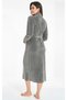 Women's Collar Leaf Jacquard Shawl Niki Velvet Bamboo Cotton Dressing Gown - 4
