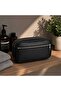 2208 Men's Black Leather Multi-Compartment Double Handle Personal Care and Hand Bag - 2