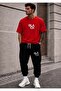Unisex Wide Cut Tracksuit and T-Shirt Black Printed Set