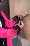 Midnight Fuchsia Feathered Coat - 3