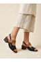 Genuine Leather Black Tan Women's Leather Sandals Dp06-23110 - 3