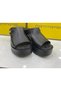 1840-Z Women's Leather Slippers Black Daily Casual - 2