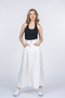 Women's Summer White Valerie Elegant and Sporty Linen Skirt Stylish Daily Comfortable 6899