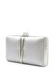 Varol 721 Box Satin Women's Evening Dress Bag Silver - 3