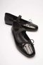 Women's Black Metal Casual Ballerina Shoes Tr23Ms04A - 4