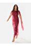 Sequin Veil Overlay Evening Maxi Dress - 4