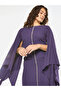 Slit Cape Sleeve Tie-Belt Maxi Dress - 5