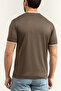 Men's Short Sleeve Cotton Regular Fit Khaki T-Shirt - 4