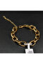 Gold-Tone Chunky Oval Link Bracelet for Women, Statement Chain Bracelet with Decorative Accent Bar and Adjustable Clasp - 3