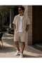 Viscose Cotton Linen Mix Ultra Light Natural Breathable Soft Anti-Sweat Shirt Shorts Set - 3