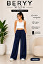 Triple Women's Black Gray Navy Blue Wide Leg Sweatpants - 6