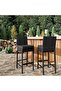Bar Stool - Practical, Good Value, Affordable, Wicker and Iron Tube, 40 x 42 x 103 cm - 4