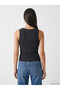 Anthracite U-Neck Stoned Women's Tank Top - 7