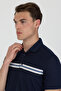 Polo Collar Cotton Pocketless Striped Short Sleeve T-Shirt - 2