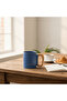 Matte Blue Ceramic Mug with Peach Handle — 300 ml - 2