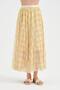 Women's Plaid Fabric Long Skirt with Elastic Waist and Lined Design
