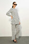 Women's Round Neck Polka Dot White Set - 2