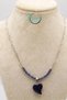 Natural Sapphire Stone Star Stone Pointed Fully Handmade Special Design Stainless Steel Women's Necklace 45 cm - 2
