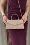 Women's Gold Color Evening Dress Bag with Silver Accessories - Chain Strap Hand and Shoulder Bag - 4