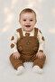 Cotton Teddy Bear Motif Waffle Fabric Baby Boy 3-Piece Romper 3 Months, 6 Months, 9 Months