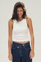 3 Pieces of Ribbed Fitted Viscose Blended Strappy T-Shirt - 8
