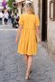 Women's Yellow V-Neck Short Sleeve Ruffle Dress Arm-26Y001107 - 2