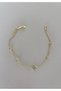 Minimal Flower Figured Waterway Zircon Stone Gold Color Bracelet