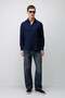 Navy Blue Crinkled Relax Fit Men's Shirt - 3