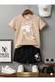 Summer Children's T-Shirt Shorts Unisex (Lion Drawing Print)