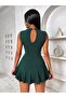 Women's Sleeveless Semi Turtleneck Short Sandy Dress - 3