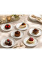Iris White Gourmet 6-Piece Cake Plate Set 19 cm Porcelain Breakfast Serving Plate - 2