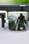 كوب سيراميك فاخر مطبوع عليه Skyrim (قطعة واحدة) على شكل حرف T بمقبض أسود خاص V1T