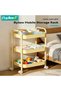 2-in-1 Baby Diaper Cart & Nursery Organizer, 3-Tier Mobile Utility Cart, Detachable Diaper Caddy Organizer, Metal Rolling Trolley Cart, Large Storage for Baby Essentials - 2