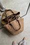 Women's woven bag camel woven