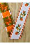 Decorative Ribbon with Orange Flowers, Width: 3.2, Length: 25 Meters - 3