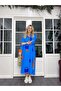 Women's Blue Plus Size Fish Pattern Single Size Viscose Fabric Shirt Dress Hzl26S-Vl12551