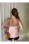 Salmon Halter Collar Buttoned Linen Vest - 4