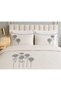 Azalea Flower Embroidered, Ribbed and 100% Cotton 6 Piece Double Luxury Duvet Cover Set - 2