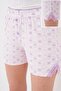 Strappy Bow Lace Viscose Undershirt Checkered Heart Patterned Shorts Summer Women's Pajama Set - 7