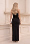 Slim Straps Ribbed Slit Long Evening Dress - Mee1024 - 4