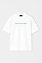 Unisex Amour Printed Oversize 100% Cotton Wide Cut Textured Crew Neck White T-Shirt Rf0683