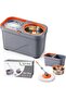 Spin Mop & Bucket Set System with Wheels, Hands-Free Wringer, Stainless Steel Handle, Microfiber Mop Heads